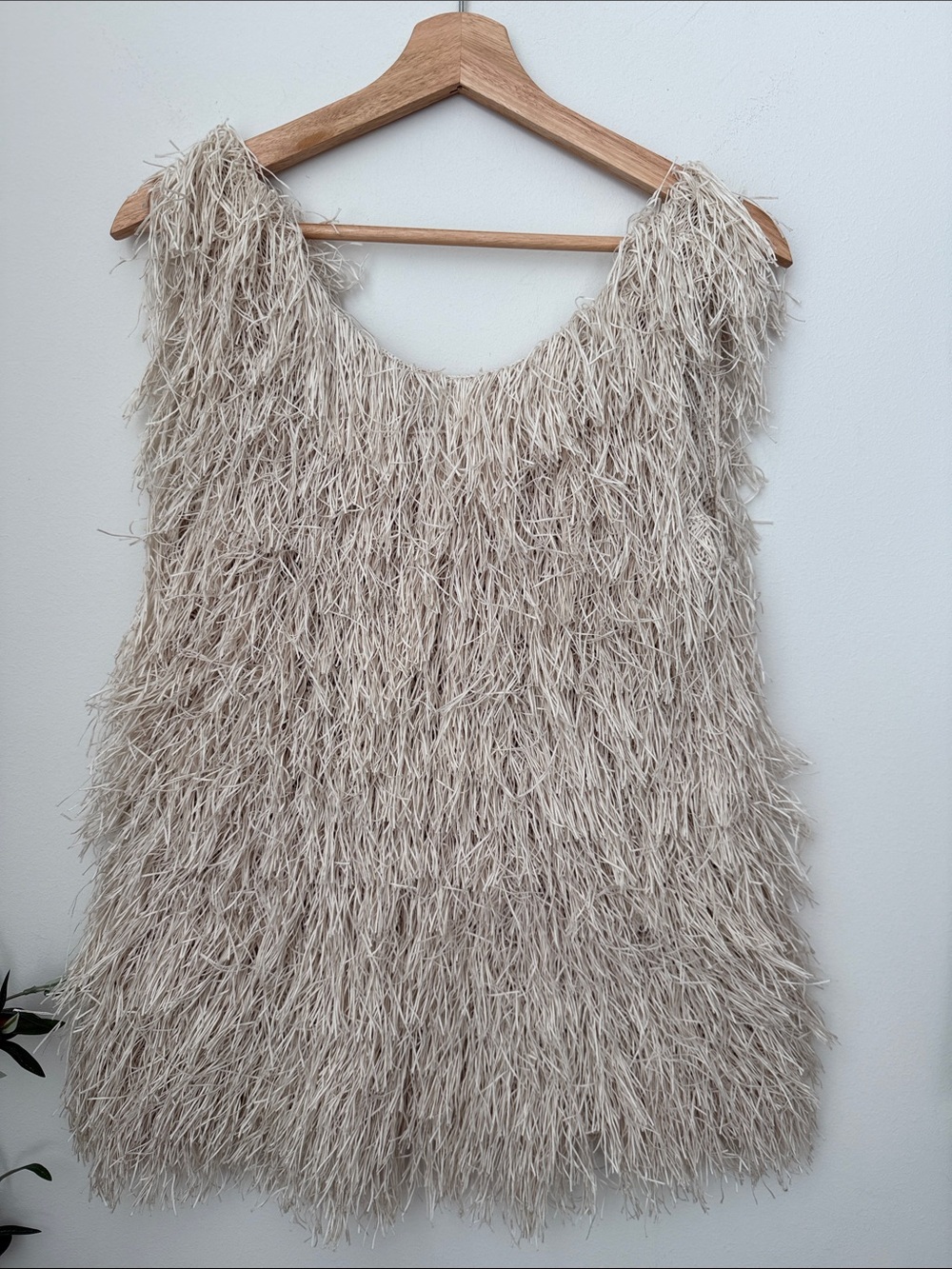 Brunello Cucinelli Cotton Fringe Sleeveless Knit Top Ivory